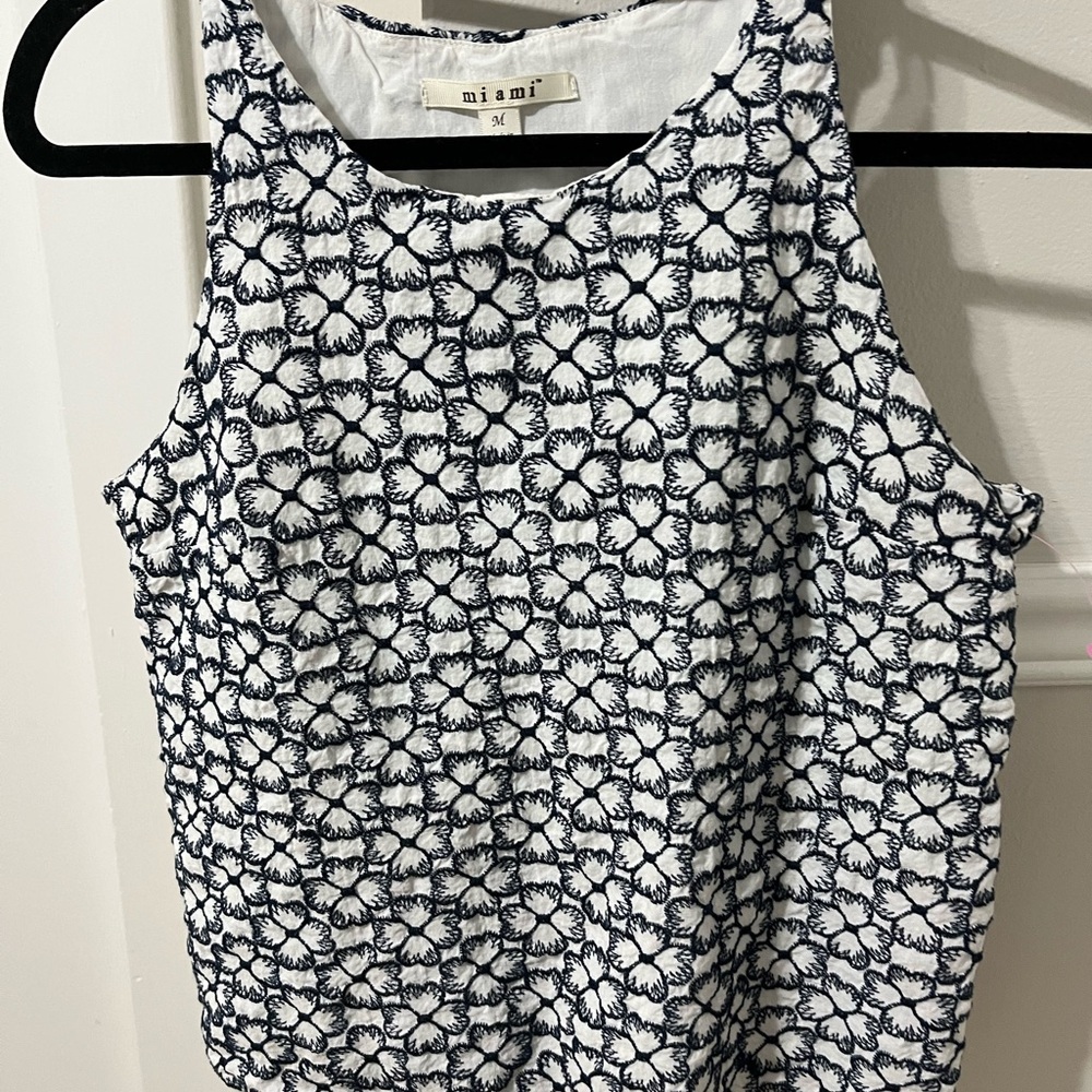 Miami Black and White Patterned Tank Top